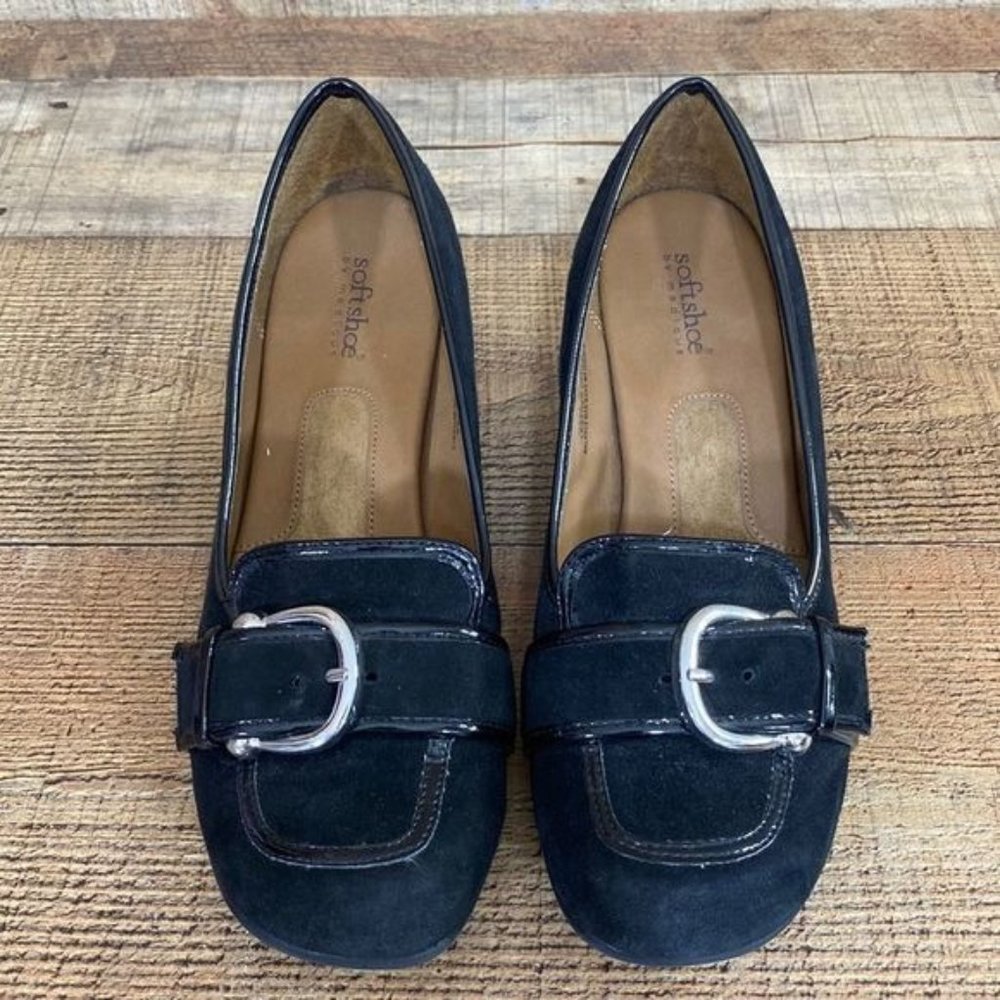 3/$12

Sophisticated Black Wedge Loafers with Silver Buckle. Buy 2 more for $12! - Picture 3 of 12